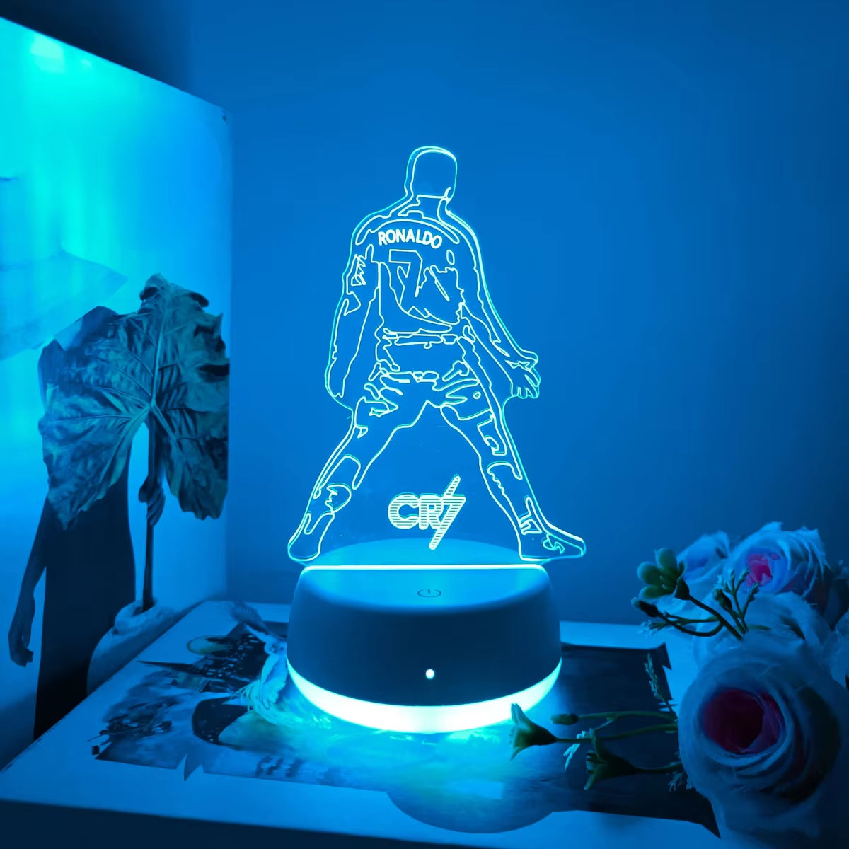 1Pc Athlete Shaped 3D Night Light, USB Powered Touch Switch with Seven Color Conversion, Uniform Light, Soft Lighting