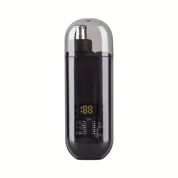 Recortadora eléctrica de nariz y orejas para hombres: recargable por USB, diseño compacto y portátil, carga rápida, kit de aseo personal.