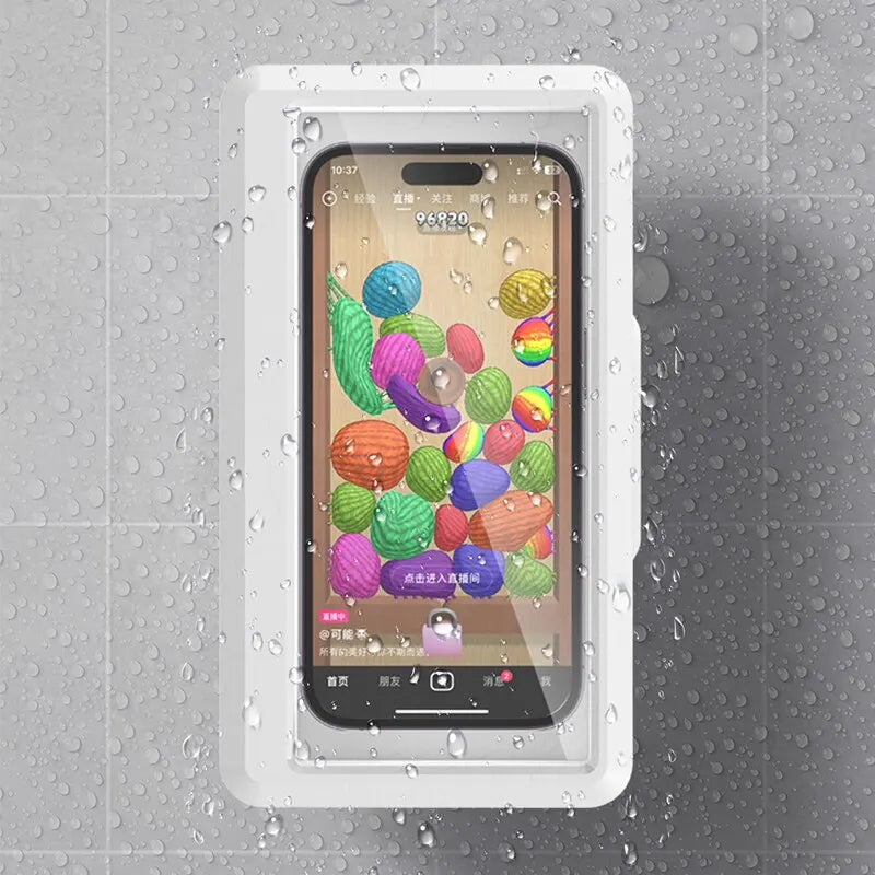 Fixed Waterproof and Anti-Fog Mobile Phone Case for Bathhouses Draining Phone Holder Waterproof Touched Shower Phone