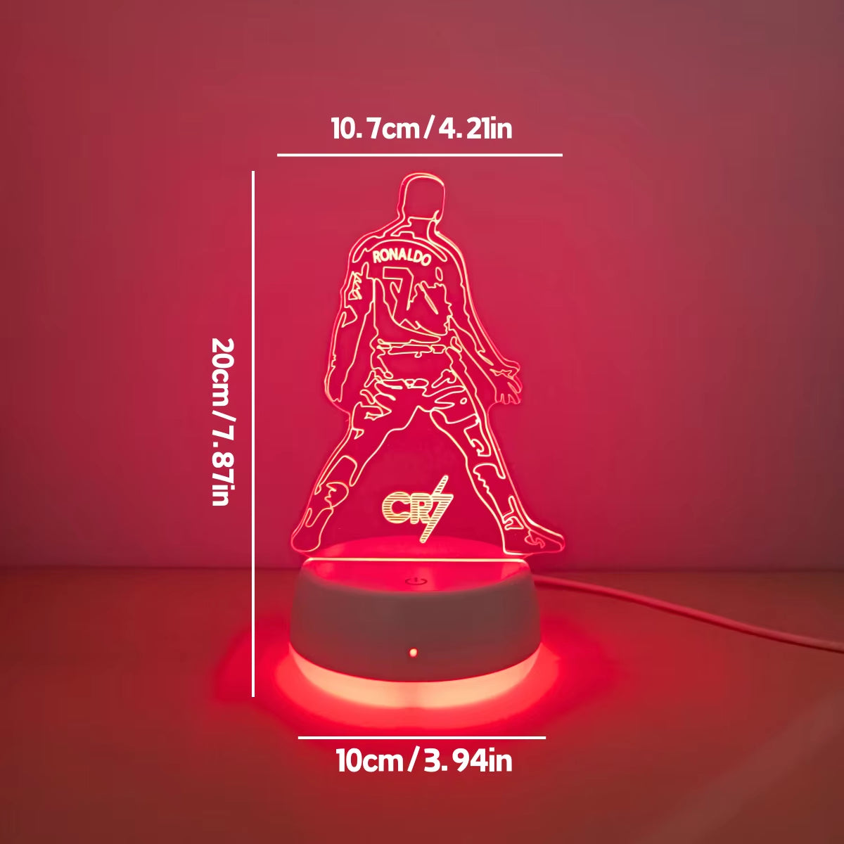 1Pc Athlete Shaped 3D Night Light, USB Powered Touch Switch with Seven Color Conversion, Uniform Light, Soft Lighting