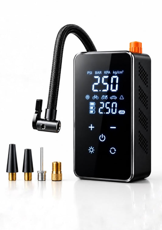 Bomba de aire inalámbrica de 150 psi con pantalla táctil/teclado, inflador de neumáticos eléctrico portátil para coche, bicicleta, motocicleta, mini compresor de aire Injecto