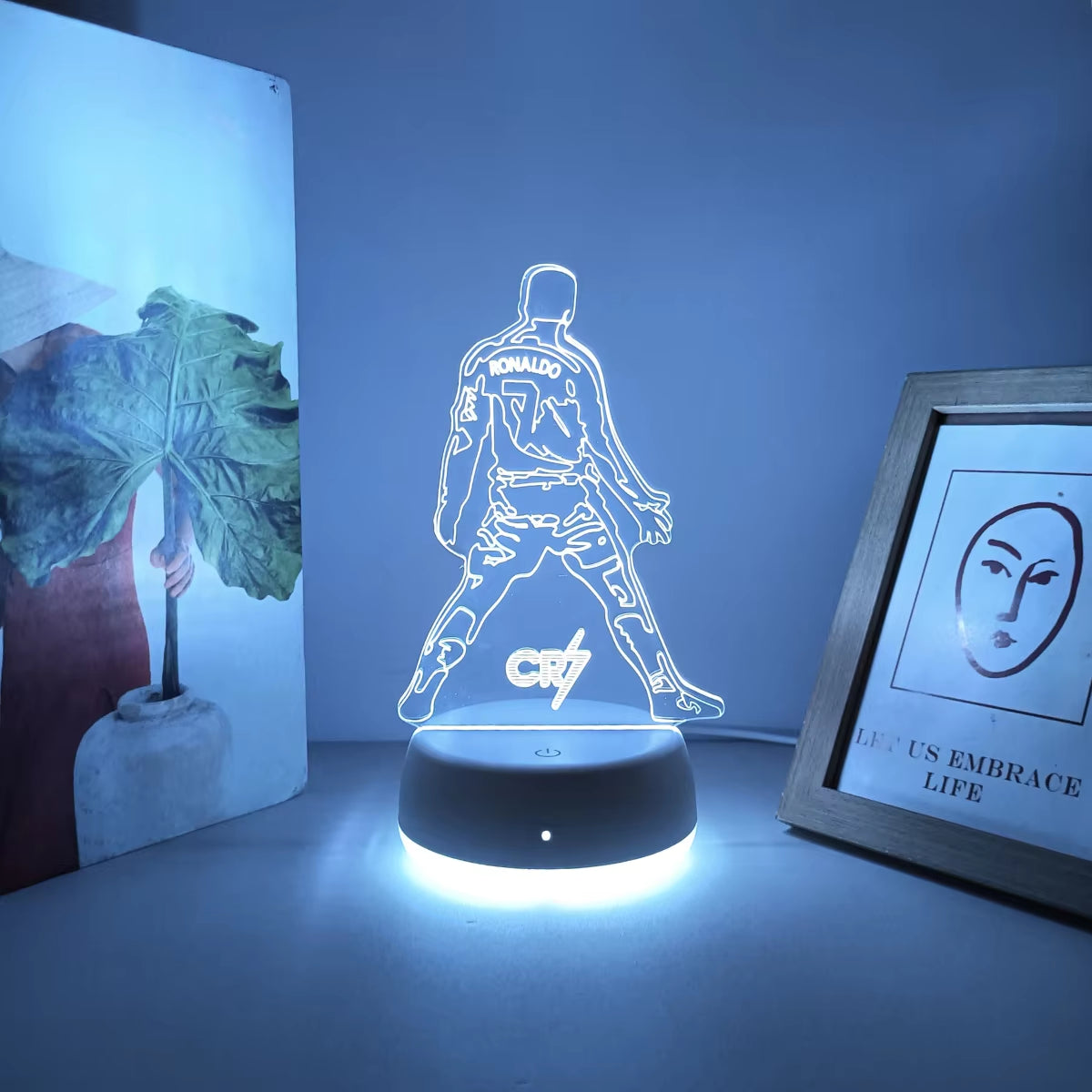 1Pc Athlete Shaped 3D Night Light, USB Powered Touch Switch with Seven Color Conversion, Uniform Light, Soft Lighting